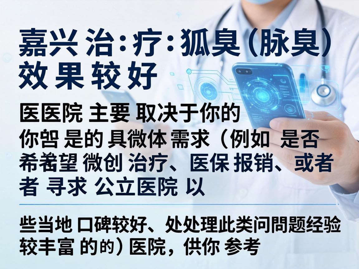 嘉兴治疗狐臭（腋臭）效果较好的医院主要取决于你的具体需求（例如是否希望微创治疗、医保报销、或者寻求公立医院）以下是一些当地口碑较好、处理此类问题经验较丰富的医院，供你参考