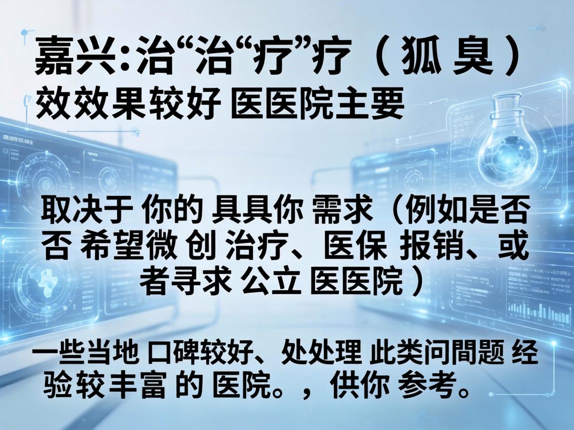 嘉兴治疗狐臭（腋臭）效果较好的医院主要取决于你的具体需求（例如是否希望微创治疗、医保报销、或者寻求公立医院）以下是一些当地口碑较好、处理此类问题经验较丰富的医院，供你参考