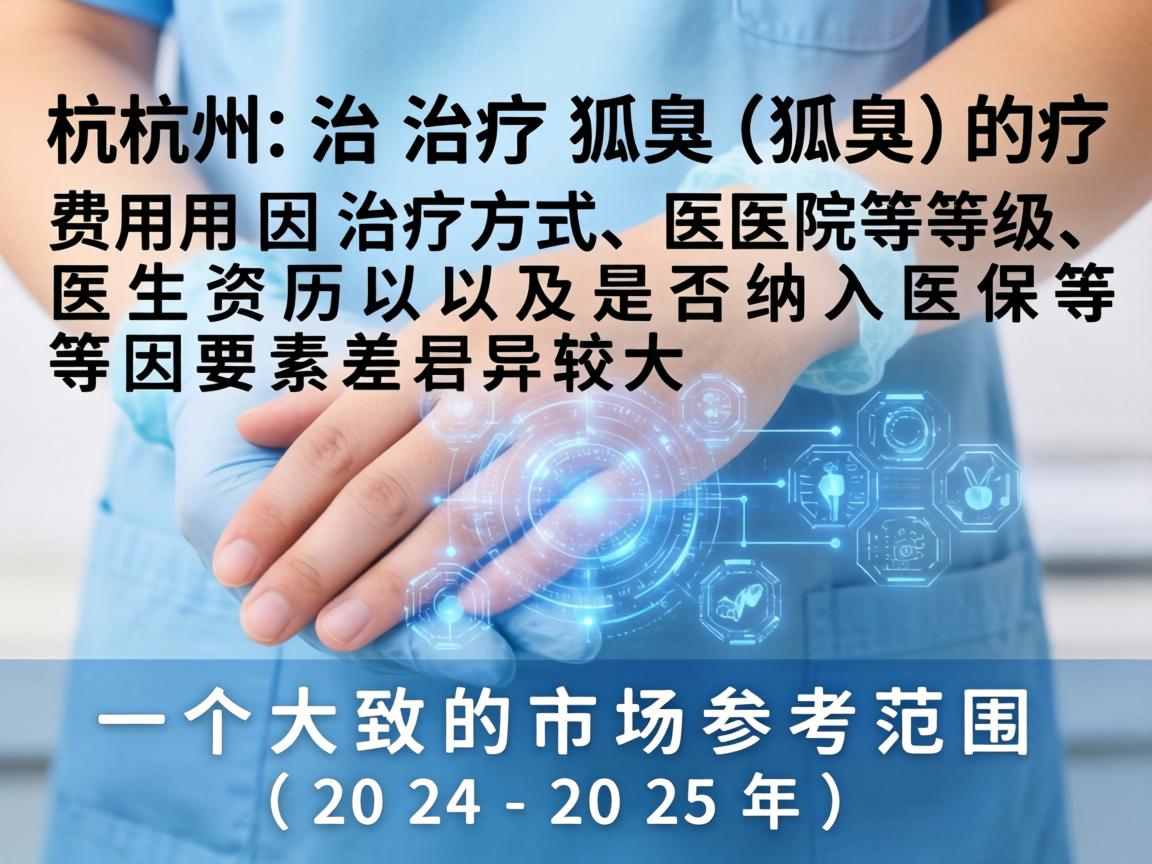 在杭州，治疗狐臭（腋臭）的费用因治疗方式、医院等级、医生资历以及是否纳入医保等因素差异较大。以下是一个大致的市场参考范围（2024-2025年）