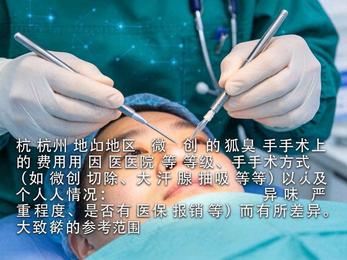 杭州地区微创狐臭手术的费用因医院等级、手术方式（如微创切除、大汗腺抽吸等）及个人情况（如异味严重程度、是否有医保报销等）而有所差异。以下是大致的参考范围