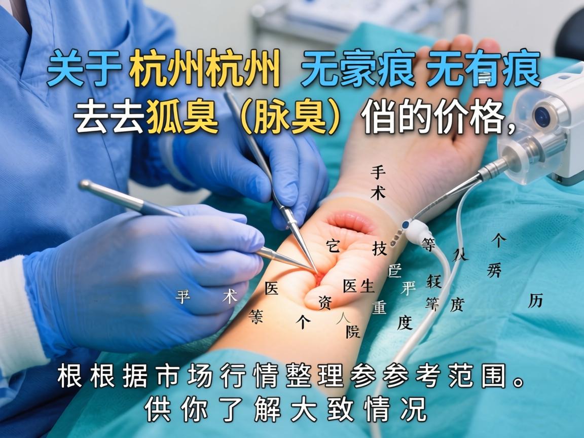 关于杭州无痕去狐臭（腋臭）的价格，通常没有固定值，因为它受到医院等级、手术技术、医生资历、个人严重程度等多种因素影响。以下是根据市场行情整理的参考范围，供你了解大致情况