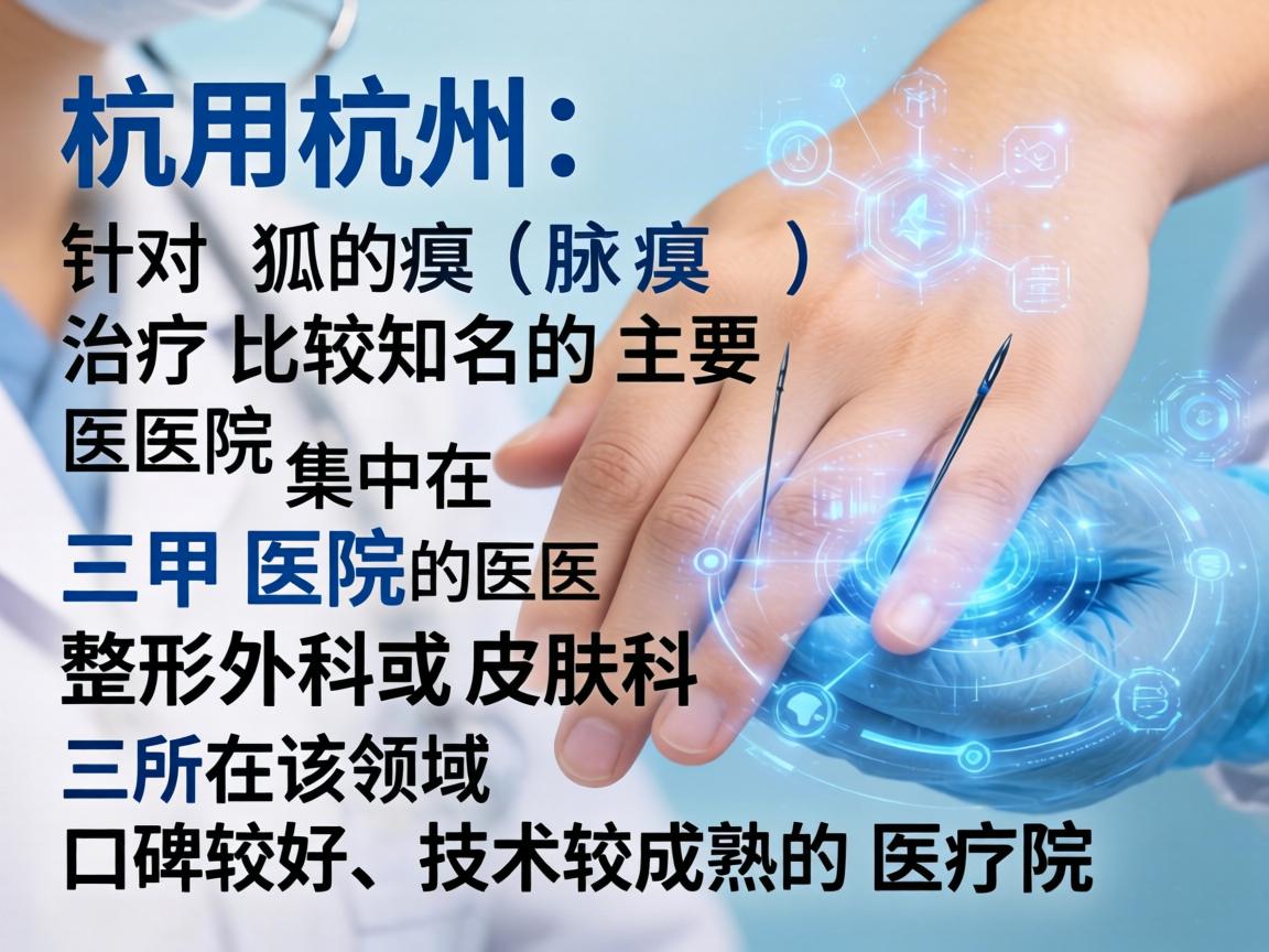 在杭州，针对狐臭（腋臭）治疗比较知名的医院主要集中在三甲医院的整形外科或皮肤科。以下是三所在该领域口碑较好、技术较成熟的医院