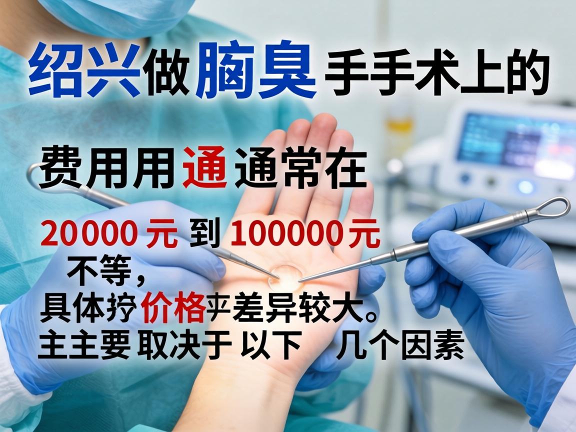 在绍兴做腋臭手术的费用通常在 2000元到10000元 不等，具体价格差异较大，主要取决于以下几个因素