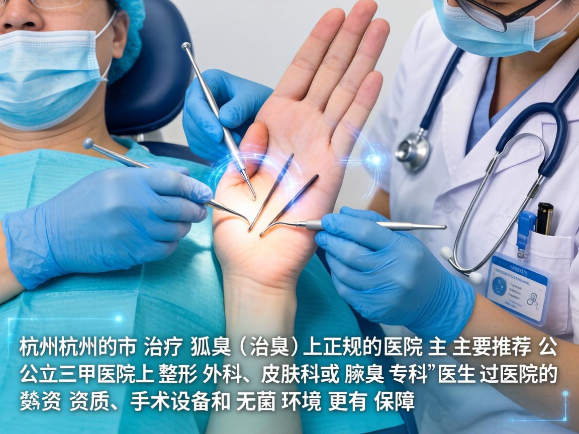 在杭州市，治疗狐臭（腋臭）的正规医院主要推荐公立三甲医院的整形外科、皮肤科或腋臭专科。这些医院的医生资质、手术设备和无菌环境更有保障