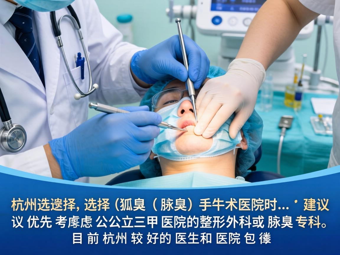 在杭州选择狐臭（腋臭）手术医生时，建议优先考虑公立三甲医院的整形外科或腋臭专科。目前杭州较好的医生和医院包括