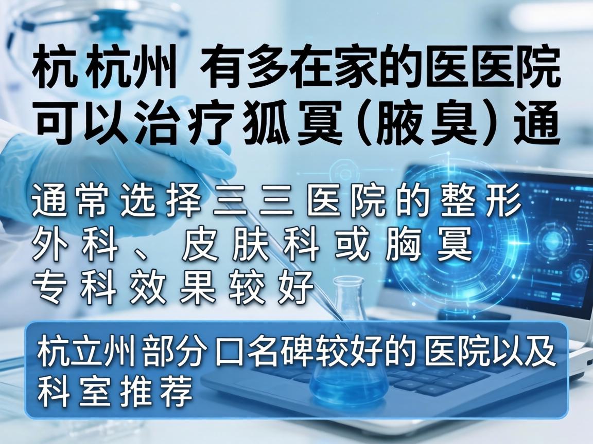 杭州有多家医院可以治疗狐臭(腋臭)通常选择三甲医院的整形外科、皮肤科或腋臭专科效果较好。以下是杭州部分口碑较好的医院及科室推荐 杭州有多家医院可以治疗狐臭(腋臭)通常选择三甲医院的整形外科、皮肤科或腋臭专科效果较好。以下是杭州部分口碑较好的医院及科室推荐