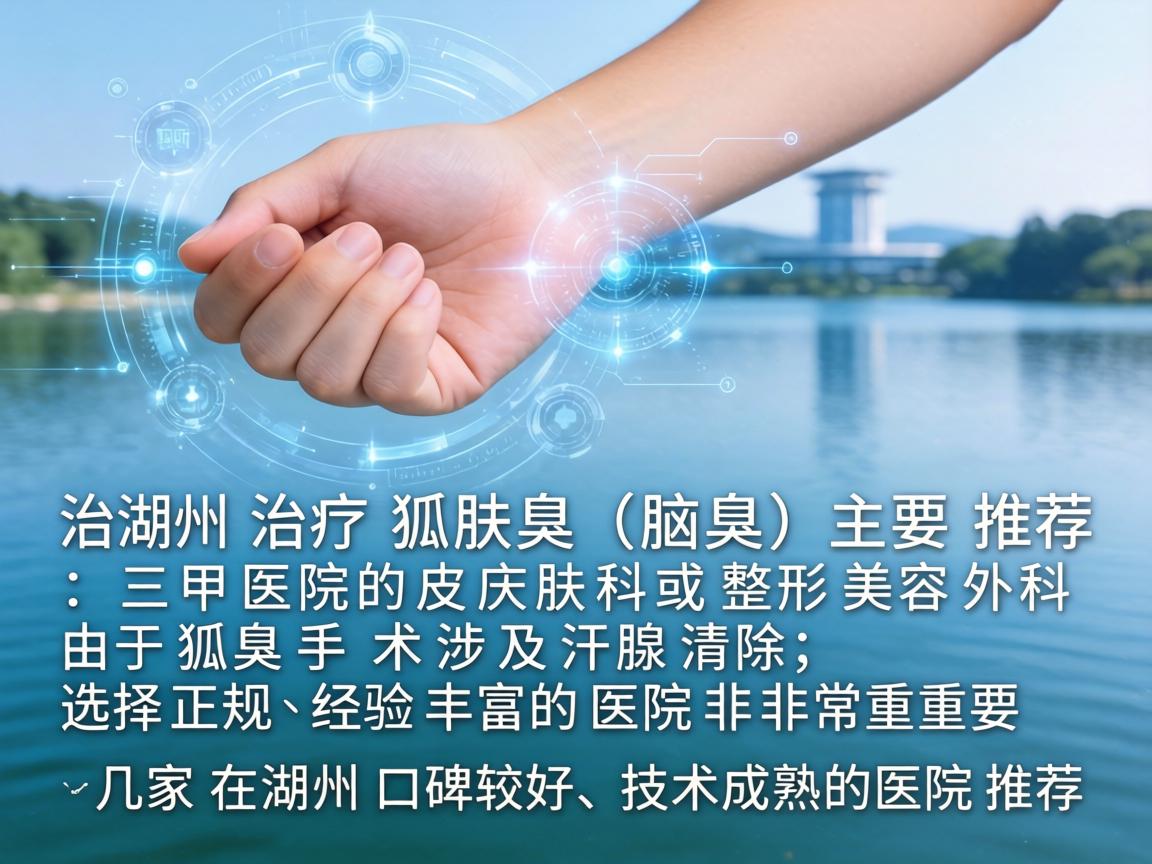在湖州，治疗狐臭（腋臭）主要推荐三甲医院的皮肤科或整形美容外科。由于狐臭手术涉及汗腺清除，选择正规、经验丰富的医院非常重要。以下是几家在湖州口碑较好、技术成熟的医院推荐