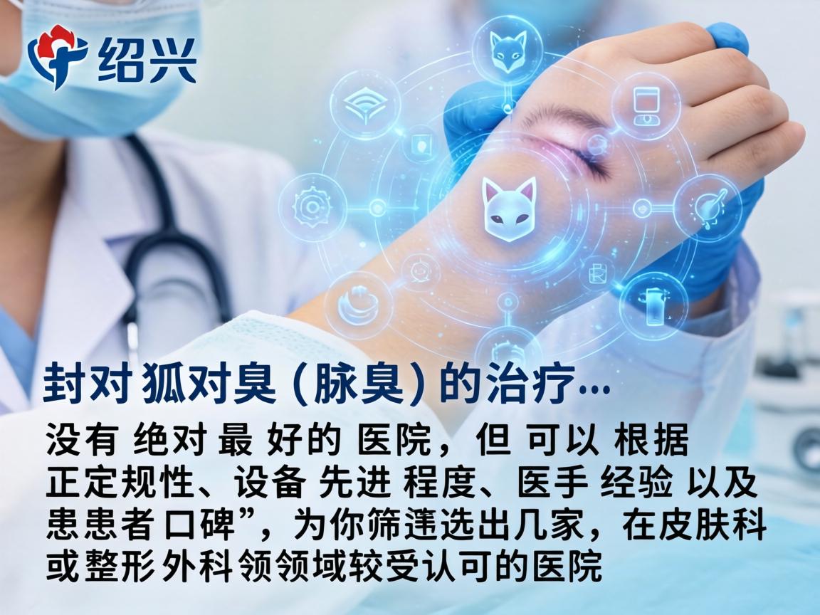 在绍兴，针对狐臭（腋臭）的治疗，没有绝对最好的医院，但可以根据正规性、设备先进程度、医生经验以及患者口碑，为你筛选出几家在皮肤科或整形外科领域较受认可的医院