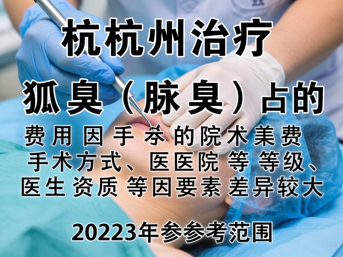 在杭州治疗狐臭(腋臭)的费用因手术方式、医院等级、医生资质等因素差异较大。以下是2023年的参考范围 在杭州治疗狐臭(腋臭)的费用因手术方式、医院等级、医生资质等因素差异较大。以下是2023年的参考范围