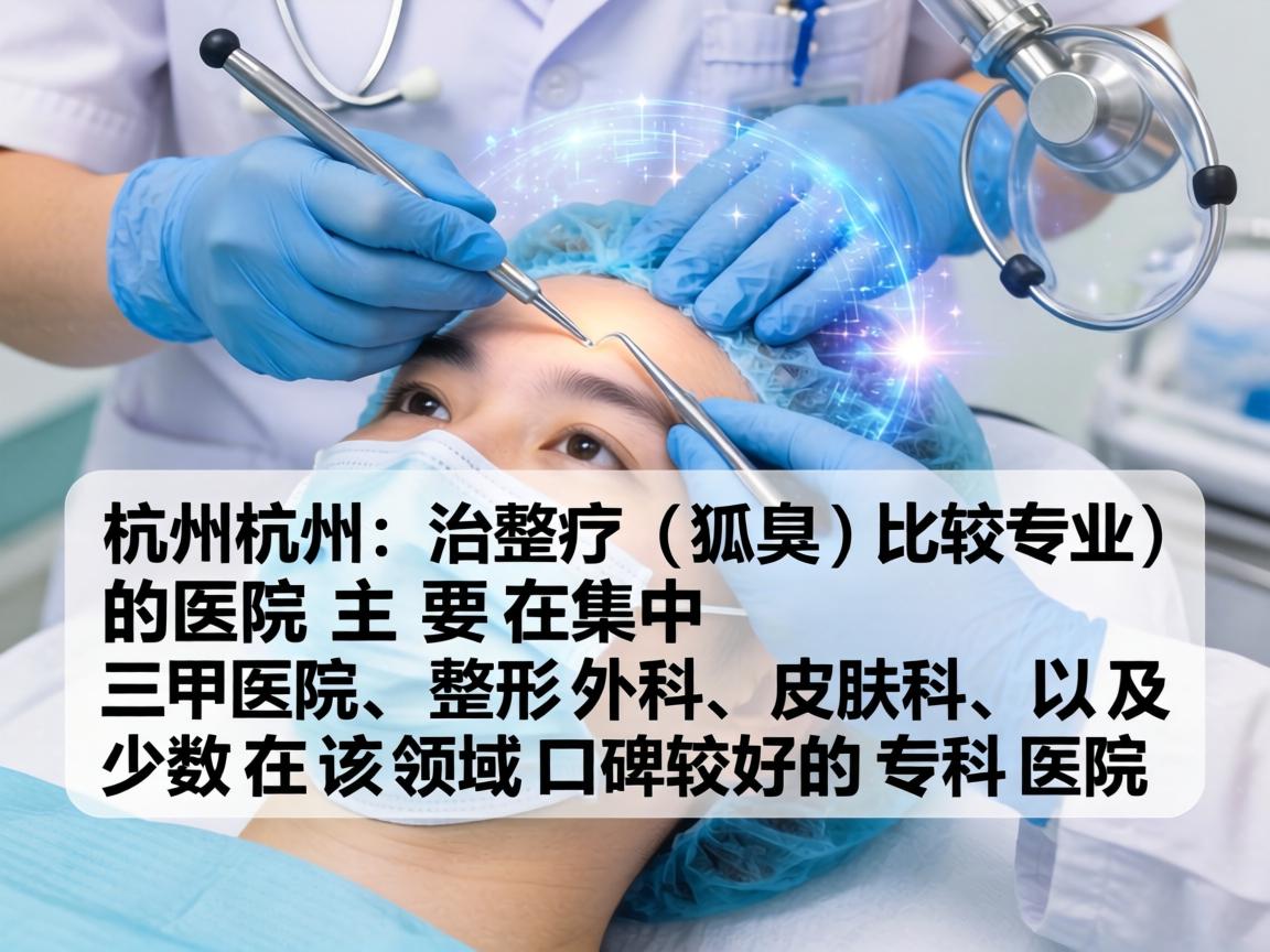 在杭州，治疗狐臭（腋臭）比较专业的医院主要集中在三甲医院的整形外科、皮肤科，以及少数在该领域口碑较好的专科医院