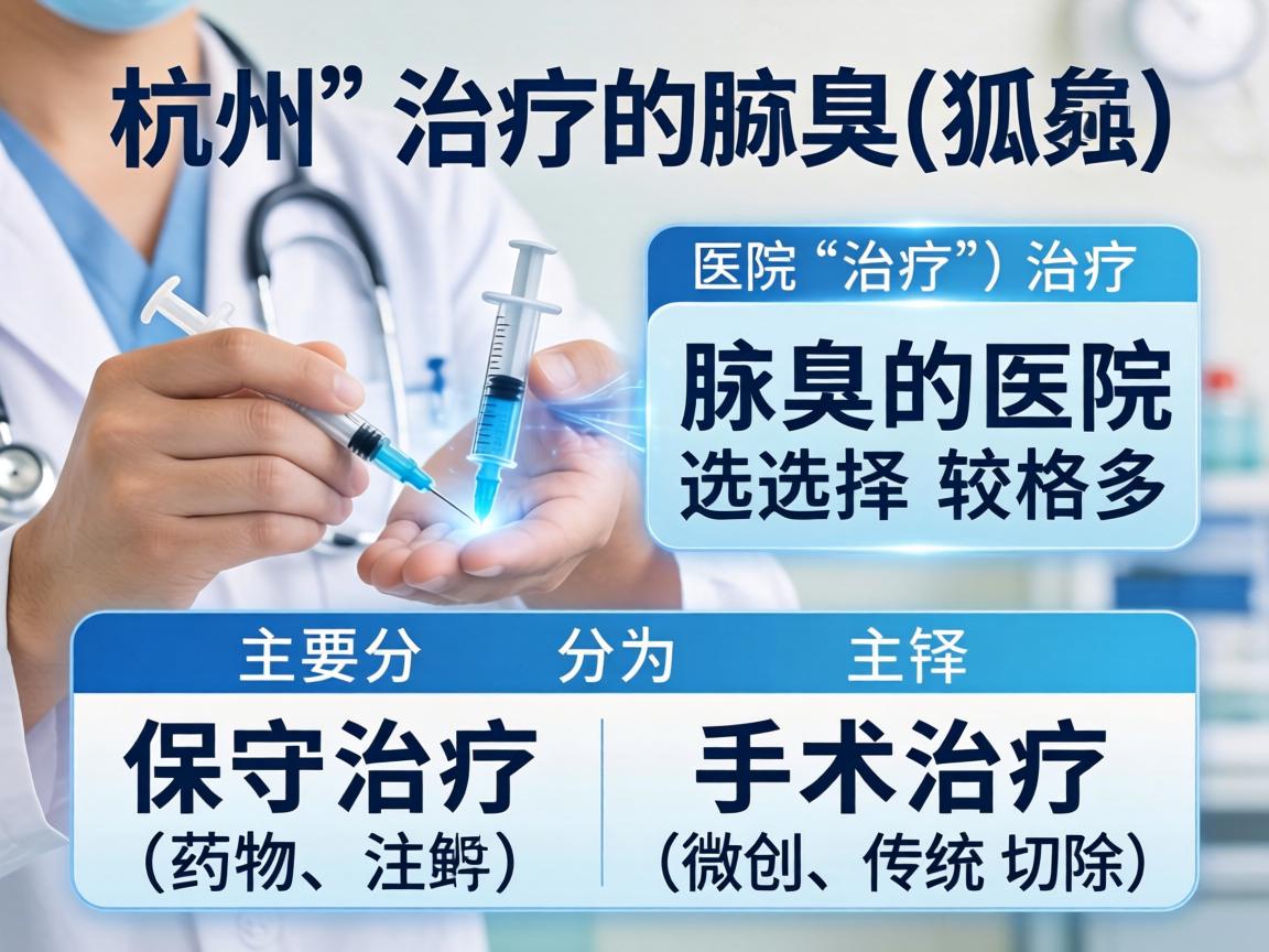 在杭州，治疗腋臭（狐臭）的医院选择较多。腋臭的治疗主要分为保守治疗（药物、注射）和手术治疗（微创、传统切除）