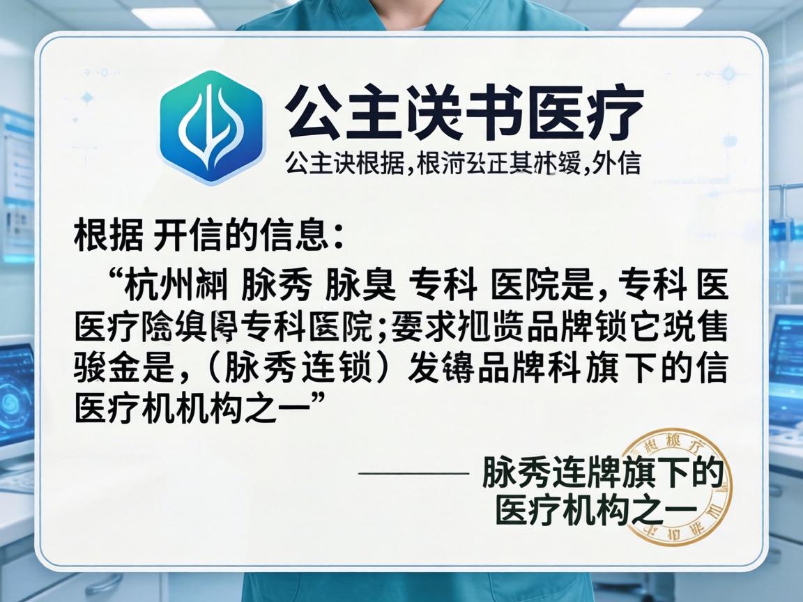 根据公开信息，杭州腋秀腋臭专科医院是腋秀连锁品牌旗下的医疗机构之一