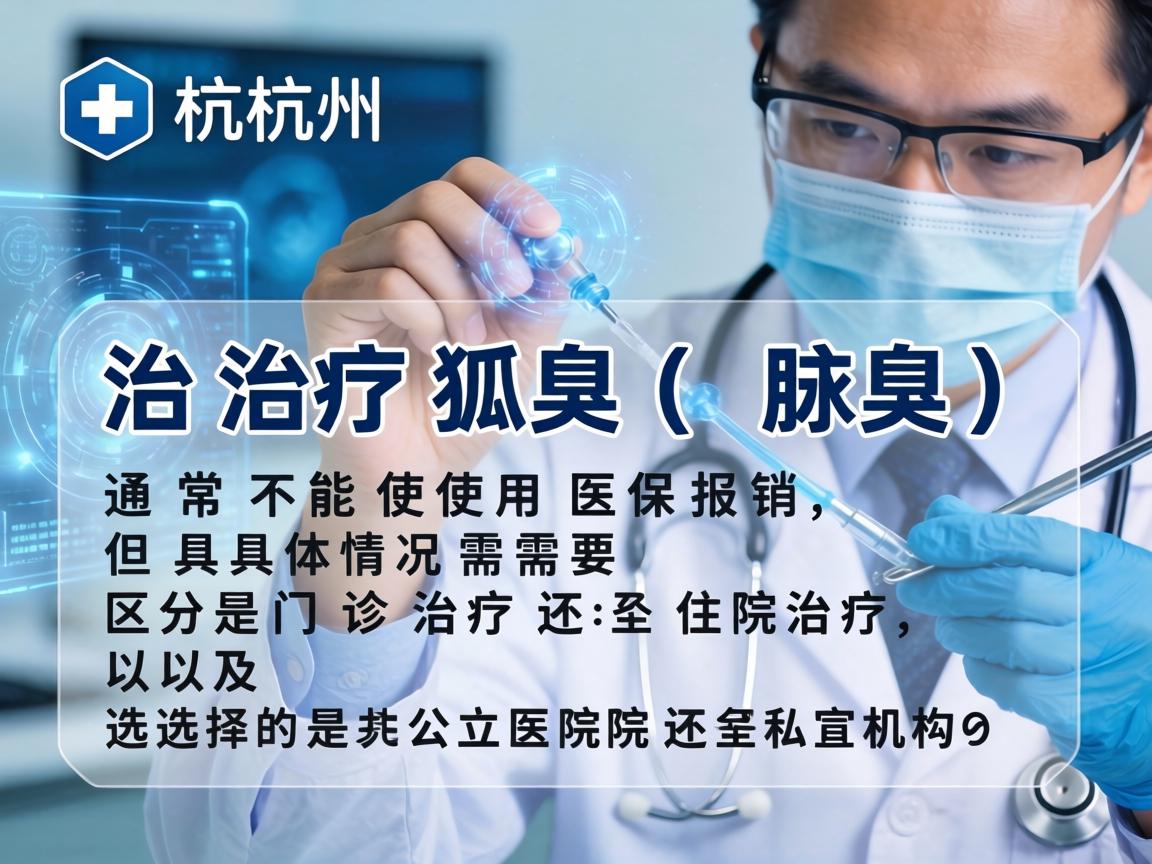 在杭州，治疗狐臭（腋臭）通常不能使用医保报销，但具体情况需要区分是门诊治疗还是住院治疗，以及选择的是公立医院还是私立机构