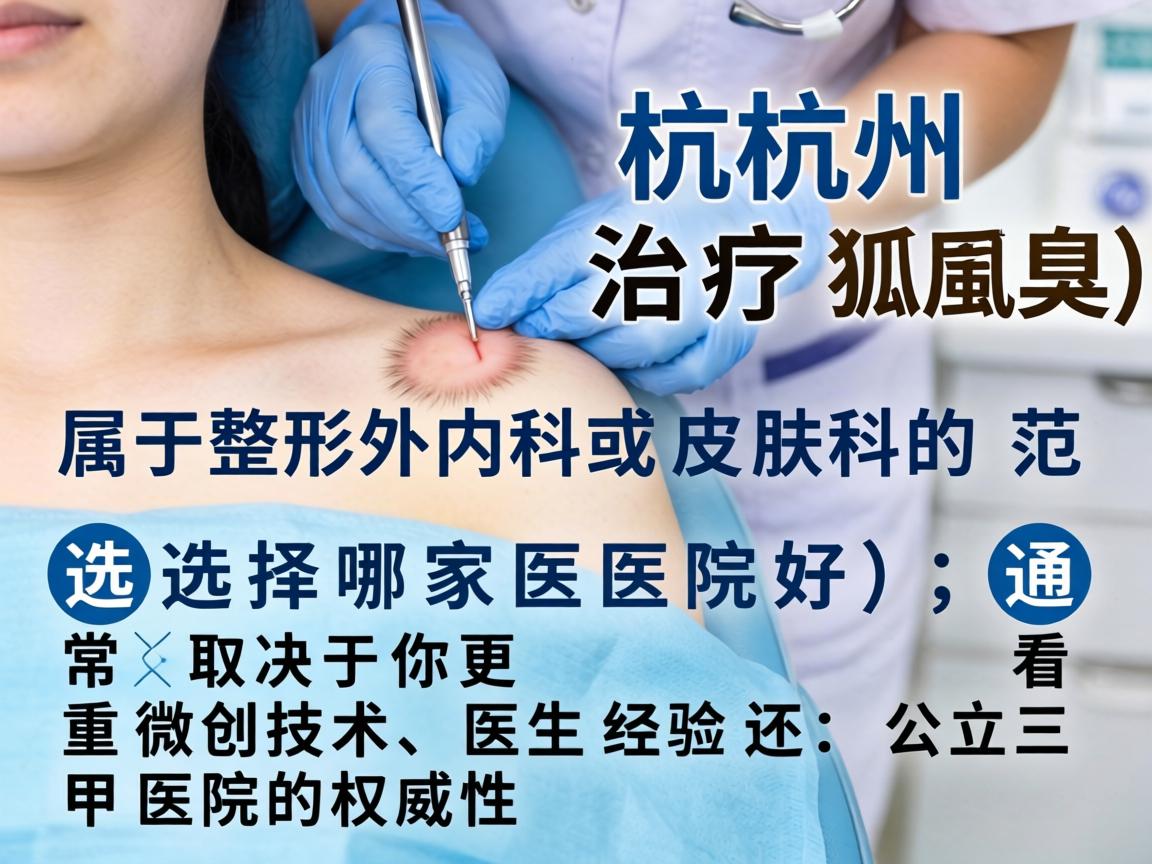 在杭州，治疗腋臭（狐臭）属于整形外科或皮肤科的范畴。选择哪家医院好，通常取决于你更看重微创技术、医生经验还是公立三甲医院的权威性