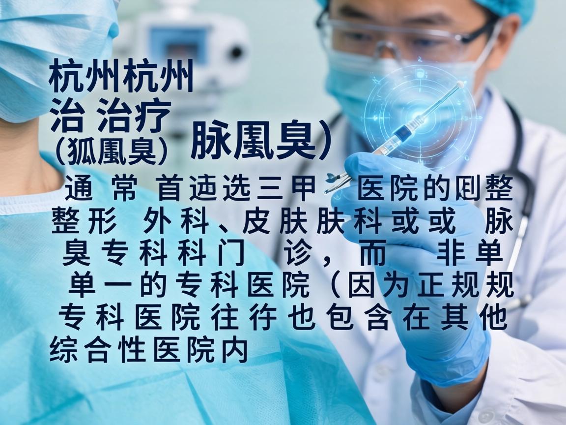 在杭州，治疗腋臭（狐臭）通常首选三甲医院的整形外科、皮肤科或腋臭专科门诊，而非单一的专科医院（因为正规专科医院往往也包含在其他综合性医院内）