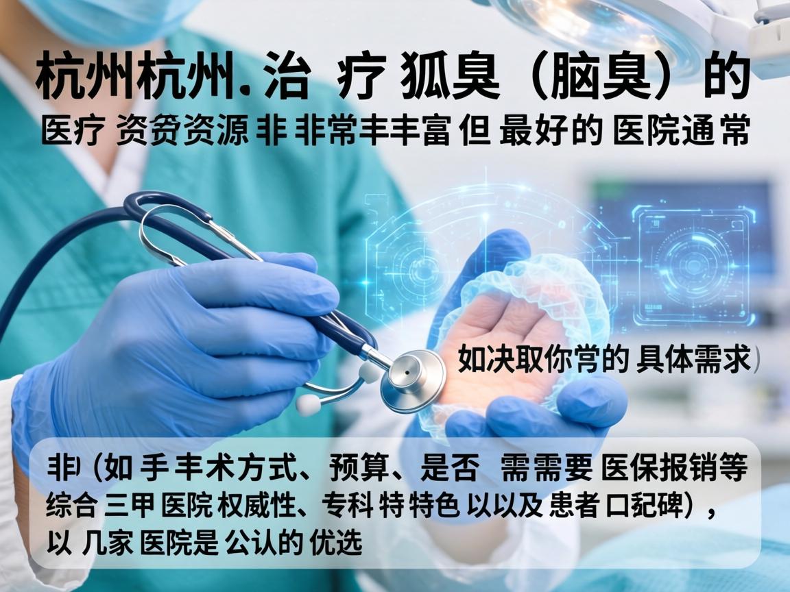 在杭州，治疗狐臭（腋臭）的医疗资源非常丰富，但最好的医院通常取决于你的具体需求（如手术方式、预算、是否需要医保报销等）综合三甲医院权威性、专科特色以及患者口碑，以下几家医院是公认的优选