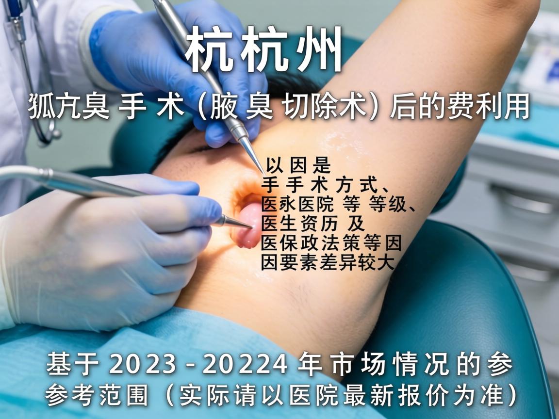 在杭州，狐臭手术（腋臭切除术）的费用因手术方式、医院等级、医生资历及医保政策等因素差异较大。以下是基于2023-2024年市场情况的参考范围（实际请以医院最新报价为准）