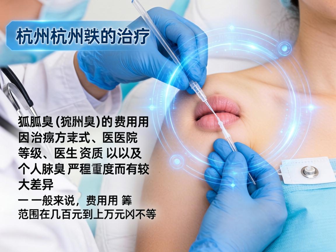 在杭州治疗腋臭（狐臭）的费用因治疗方式、医院等级、医生资质以及个人腋臭严重程度而有较大差异。一般来说，费用范围在几百元到上万元不等