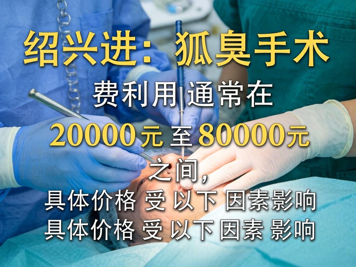 在绍兴进行狐臭手术的费用通常在 2000元至8000元 之间，具体价格受以下因素影响