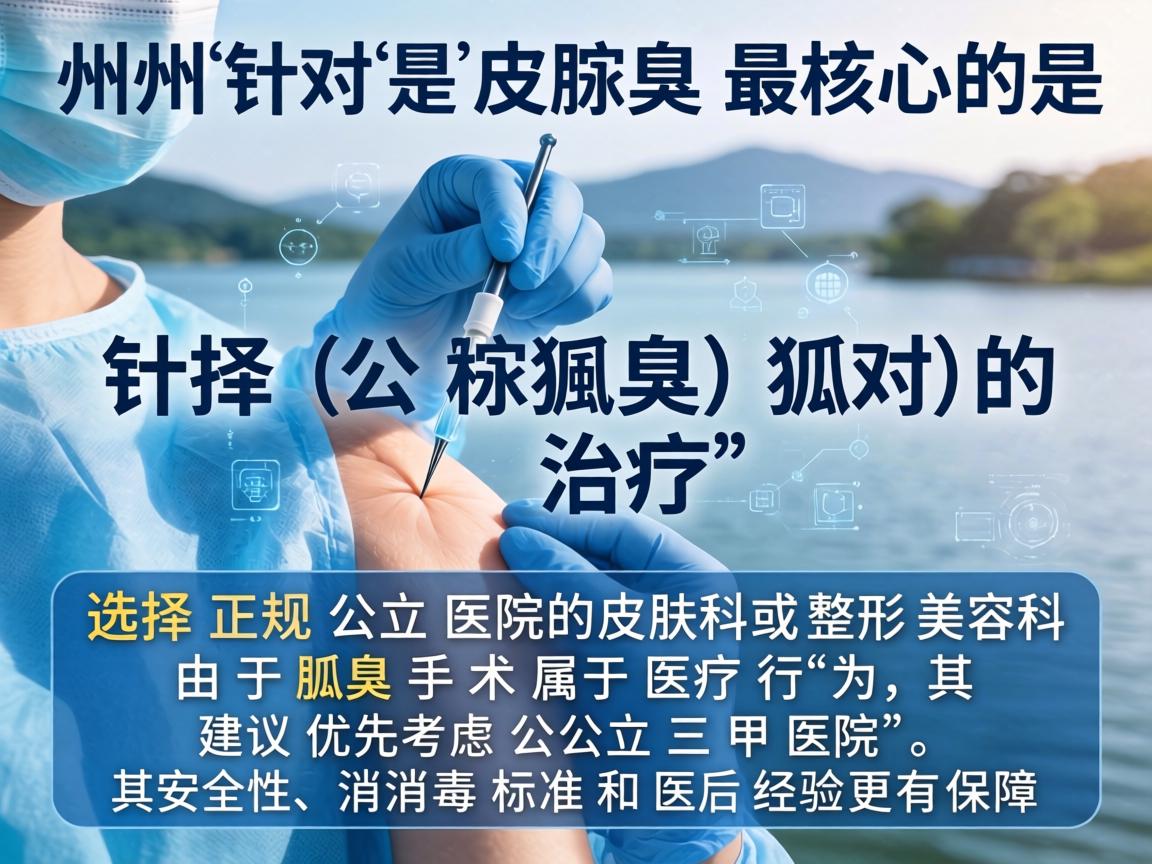 在湖州，针对腋臭（狐臭）的治疗，最核心的是选择正规公立医院的皮肤科或整形美容科。由于腋臭手术属于医疗行为，建议优先考虑公立三甲医院，其安全性、消毒标准和医生经验更有保障