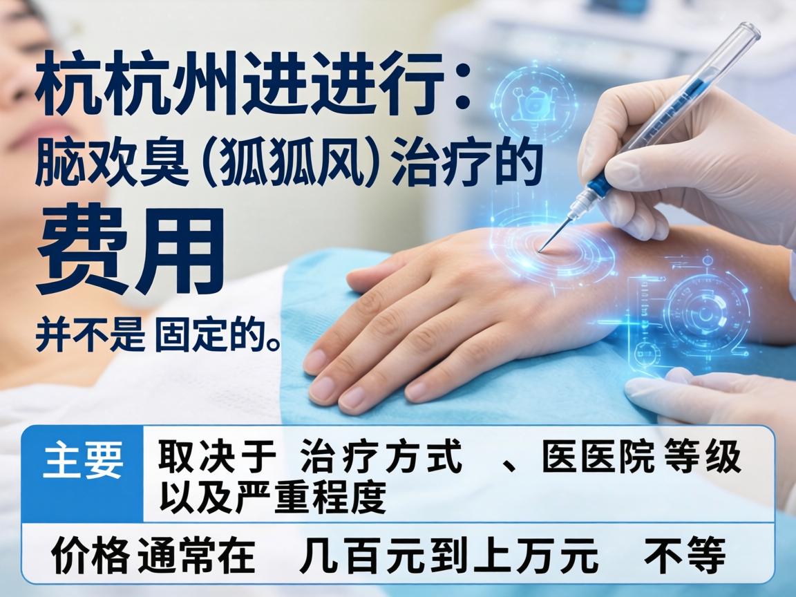 在杭州进行腋臭（狐臭）治疗的费用并不是固定的，主要取决于治疗方式、医院等级以及严重程度。价格通常在 几百元到上万元 不等