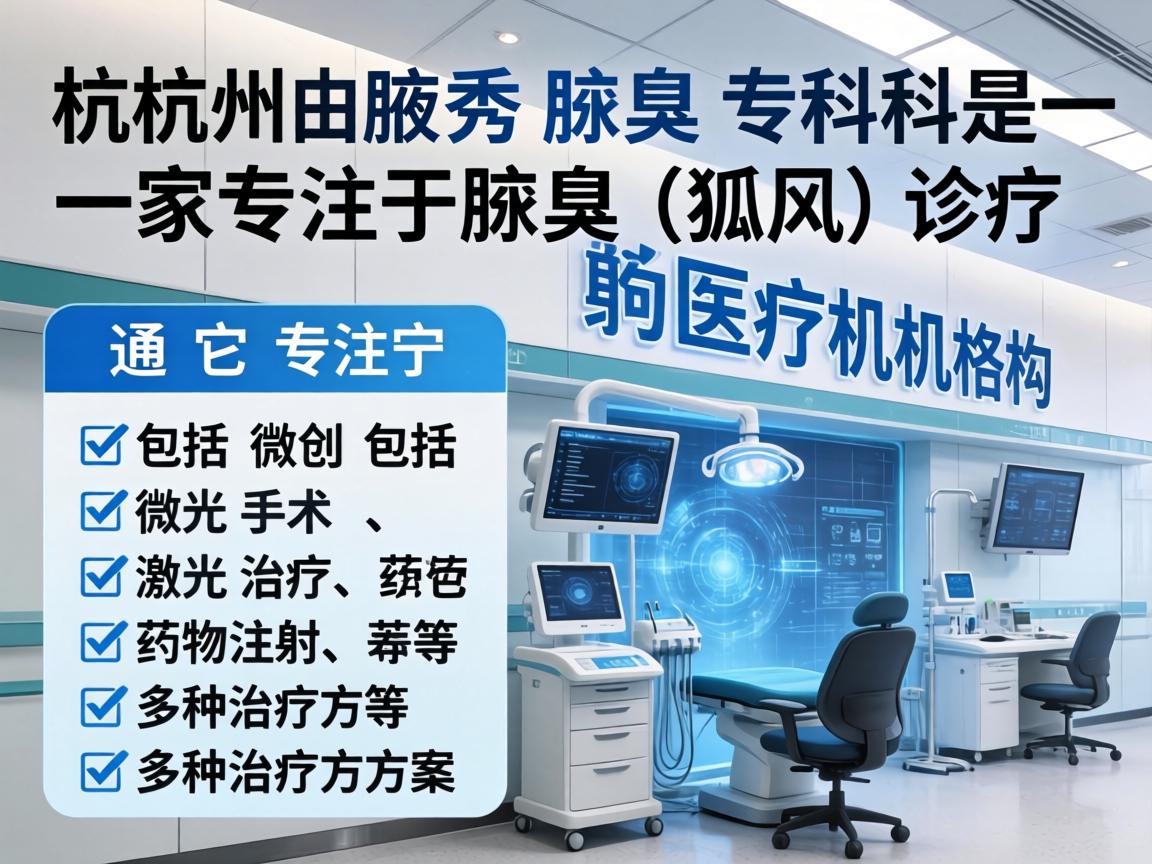 杭州腋秀腋臭专科是一家专注于腋臭（狐臭）诊疗的医疗机构。它通常提供包括微创手术、激光治疗、药物注射等多种治疗方案
