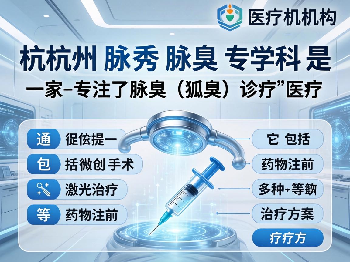 杭州腋秀腋臭专科是一家专注于腋臭（狐臭）诊疗的医疗机构。它通常提供包括微创手术、激光治疗、药物注射等多种治疗方案