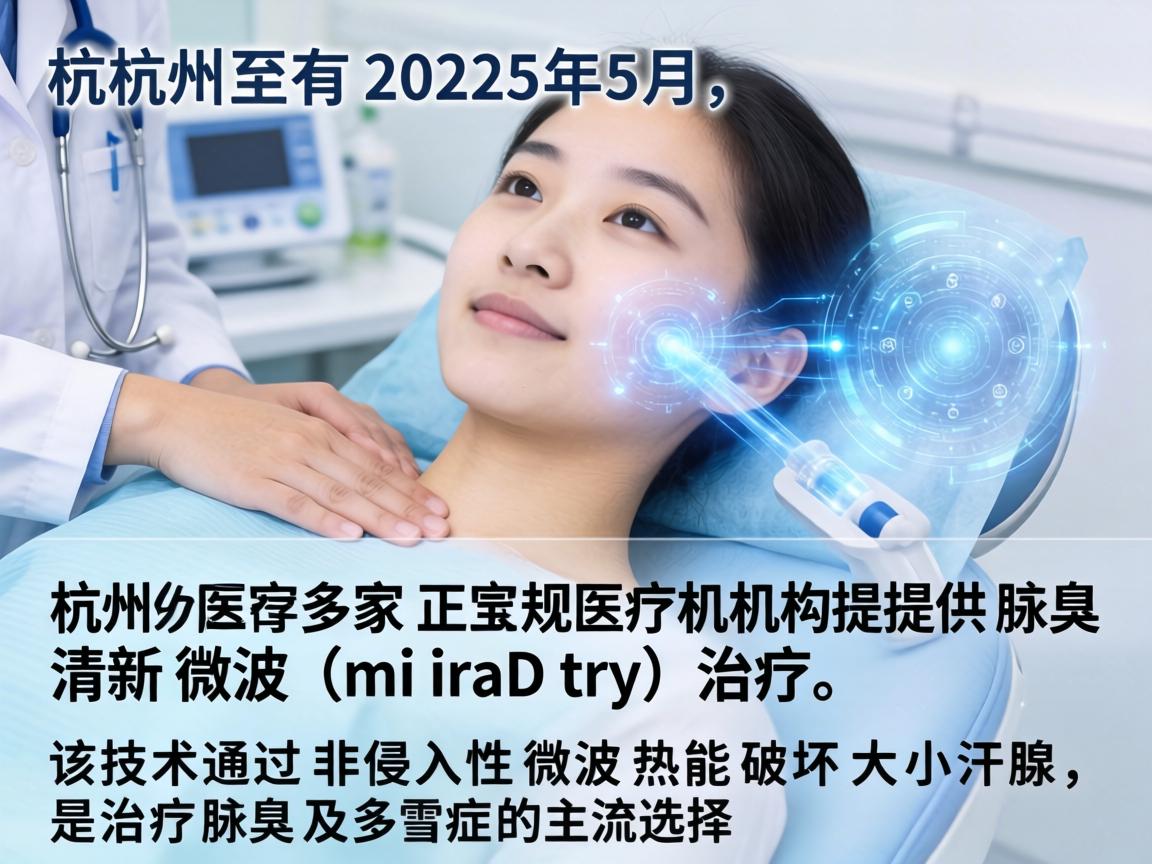 截至2025年5月，杭州有多家正规医疗机构提供腋臭清新微波（miraDry）治疗。该技术通过非侵入性微波热能破坏大小汗腺，是治疗腋臭及多汗症的主流选择