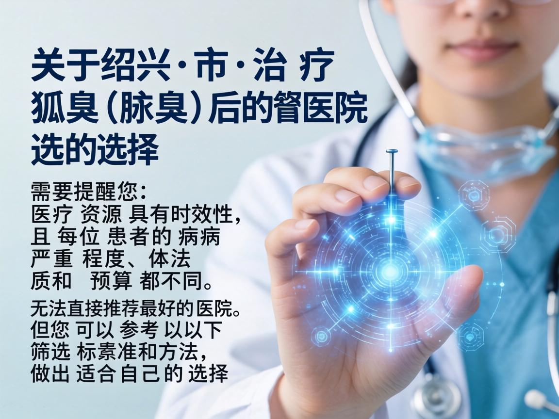 关于绍兴市治疗狐臭（腋臭）的医院选择，需要提醒您，医疗资源具有时效性，且每位患者的病情严重程度、体质和预算都不同，无法直接推荐最好的医院。但您可以参考以下筛选标准和方法，做出适合自己的选择
