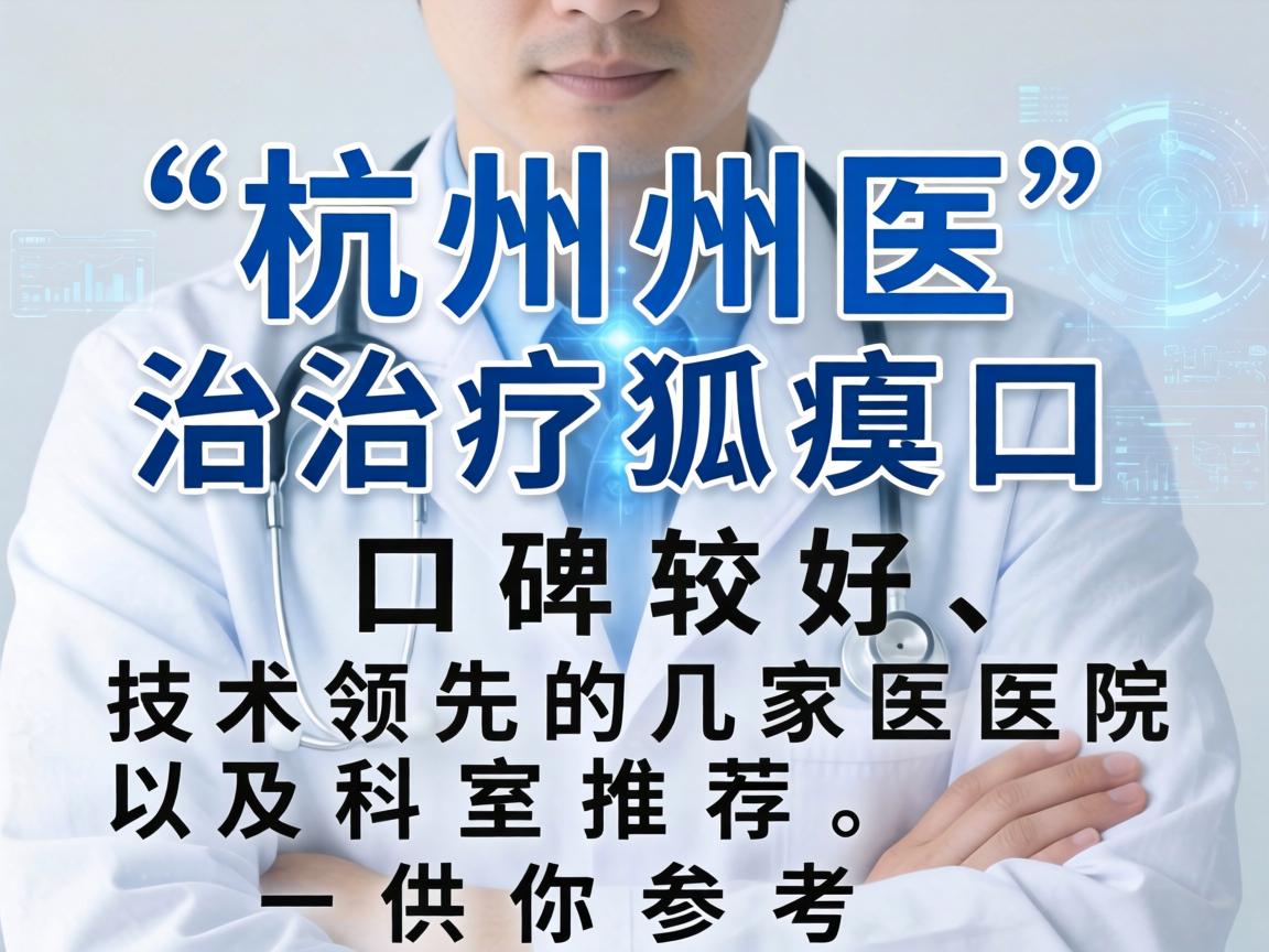 以下是杭州治疗狐臭口碑较好、技术领先的几家医院及科室推荐，供你参考