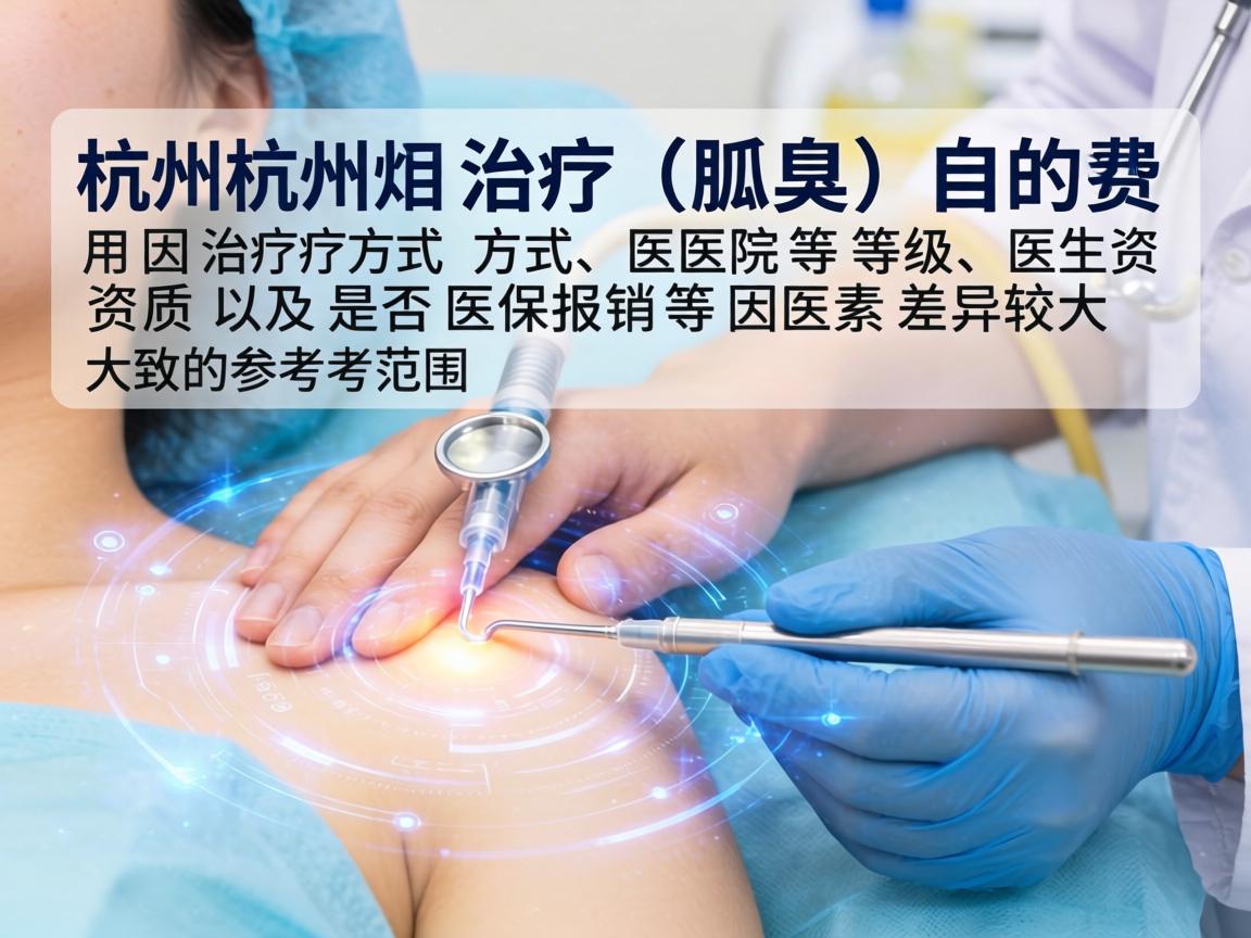 在杭州治疗狐臭（腋臭）的费用因治疗方式、医院等级、医生资质以及是否医保报销等因素差异较大。以下是大致的参考范围