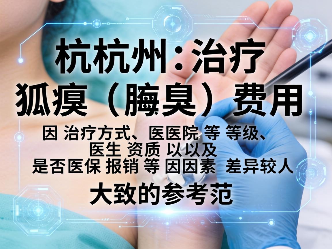 在杭州治疗狐臭（腋臭）的费用因治疗方式、医院等级、医生资质以及是否医保报销等因素差异较大。以下是大致的参考范围
