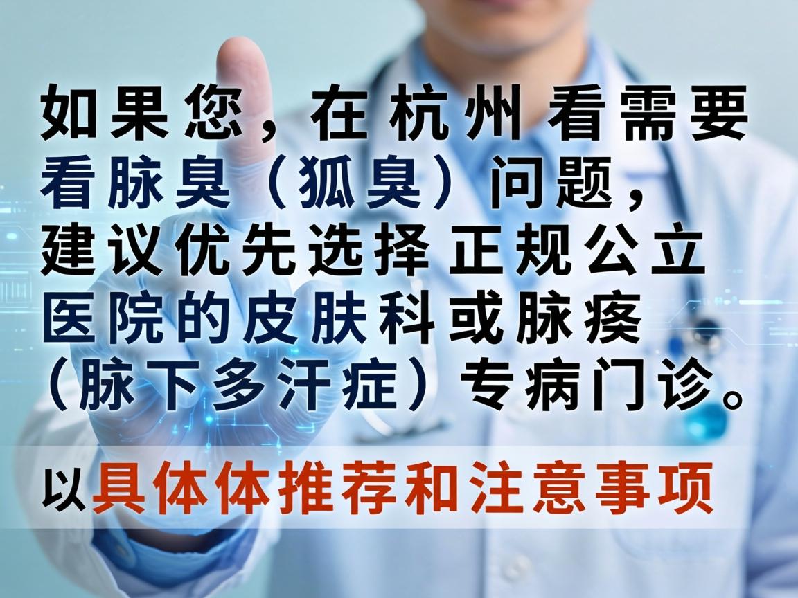 如果您在杭州需要看腋臭（狐臭）问题，建议优先选择正规公立医院的皮肤科或腋臭（腋下多汗症）专病门诊。以下是具体推荐和注意事项