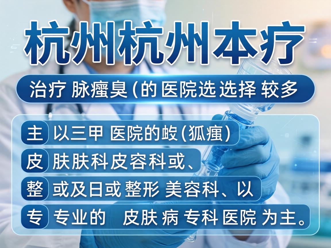 在杭州，治疗腋臭（狐臭）的医院选择较多，主要以三甲医院的皮肤科或整形美容科、以及专业的皮肤病专科医院为主