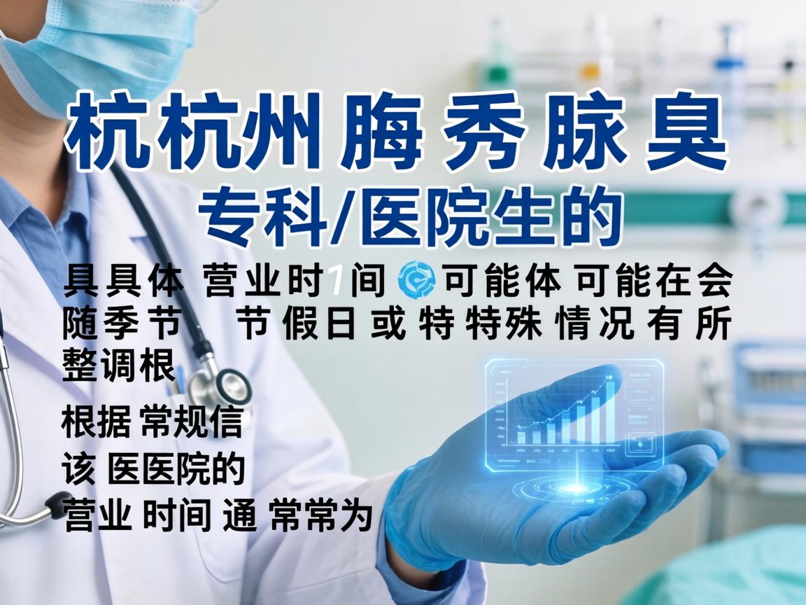 杭州腋秀腋臭专科医院的具体营业时间可能会随季节、节假日或特殊情况有所调整。根据常规信息,该医院的营业时间通常为 杭州腋秀腋臭专科医院的具体营业时间可能会随季节、节假日或特殊情况有所调整。根据常规信息,该医院的营业时间通常为