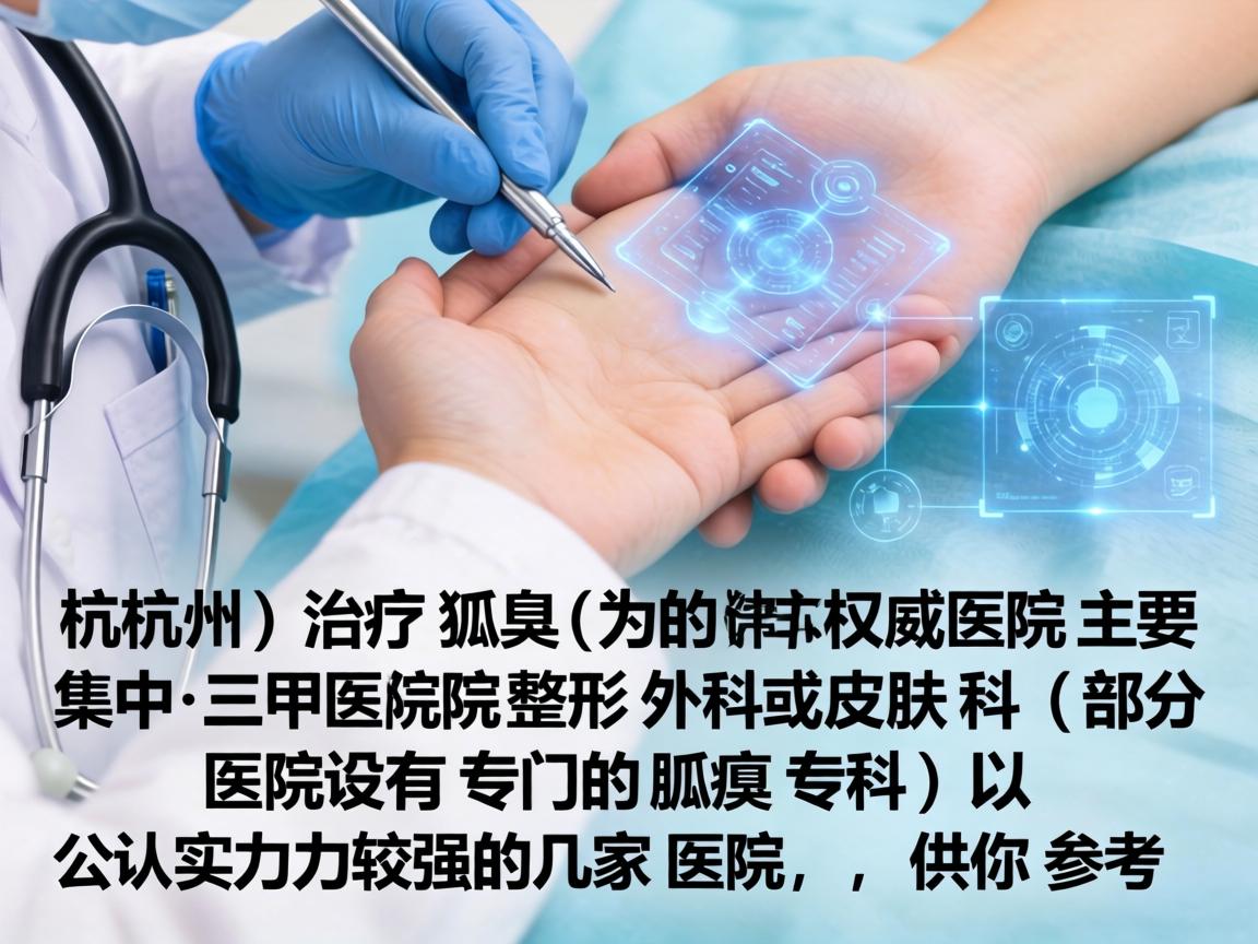 在杭州，治疗狐臭（腋臭）的权威医院主要集中在三甲医院的整形外科或皮肤科（部分医院设有专门的腋臭专科）以下是公认实力较强的几家医院，供你参考