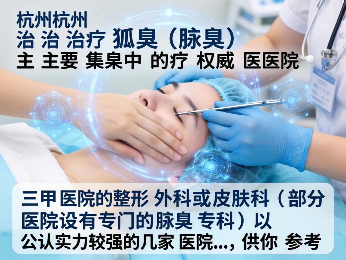 在杭州，治疗狐臭（腋臭）的权威医院主要集中在三甲医院的整形外科或皮肤科（部分医院设有专门的腋臭专科）以下是公认实力较强的几家医院，供你参考