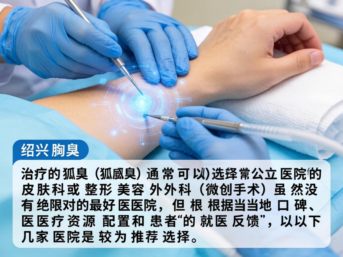 在绍兴，治疗腋臭（狐臭）通常可以选择公立医院的皮肤科或整形美容外科（微创手术）虽然没有绝对的最好医院，但根据当地口碑、医疗资源配置和患者的就医反馈，以下几家医院是较为推荐的选择
