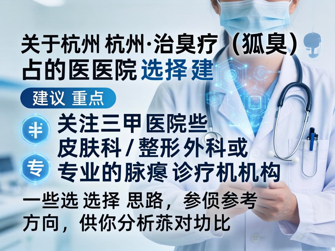 关于杭州治疗狐臭（腋臭）的医院选择，建议重点关注三甲医院的皮肤科/整形外科或专业的腋臭诊疗机构。以下是一些选择思路和参考方向，供你分析对比