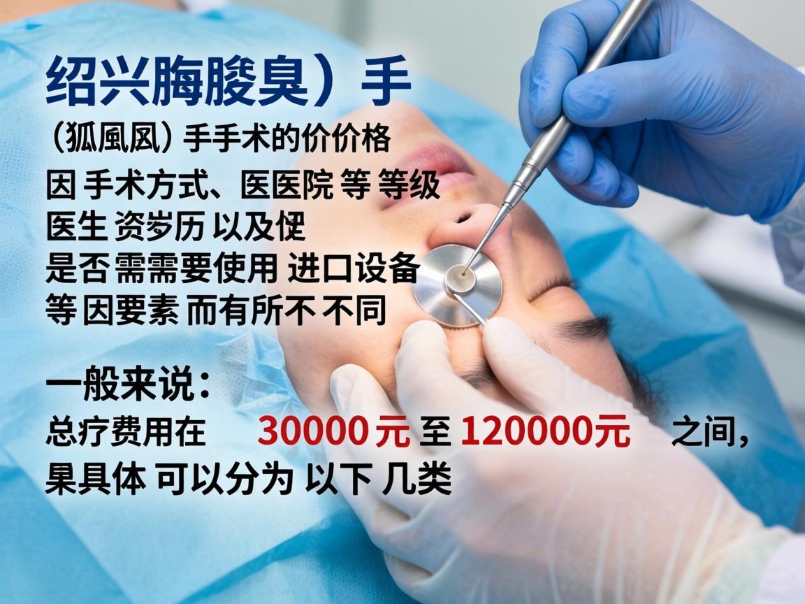 在绍兴，腋臭（狐臭）手术的价格因手术方式、医院等级、医生资历以及是否需要使用进口设备等因素而有所不同。一般来说，总费用在 3000元至12000元 之间，具体可以分为以下几类
