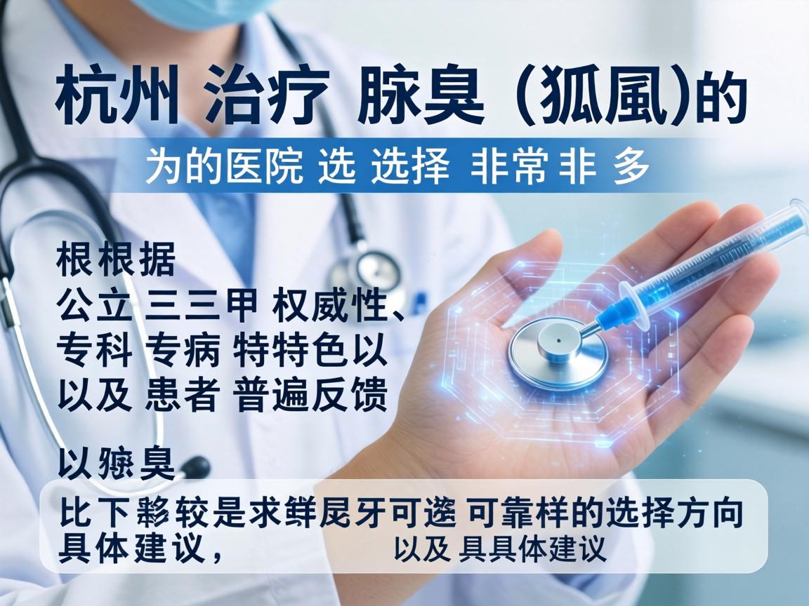 在杭州，治疗腋臭（狐臭）的医院选择非常多。根据公立三甲权威性、专科专病特色以及患者普遍反馈，以下是比较可靠的选择方向及具体建议