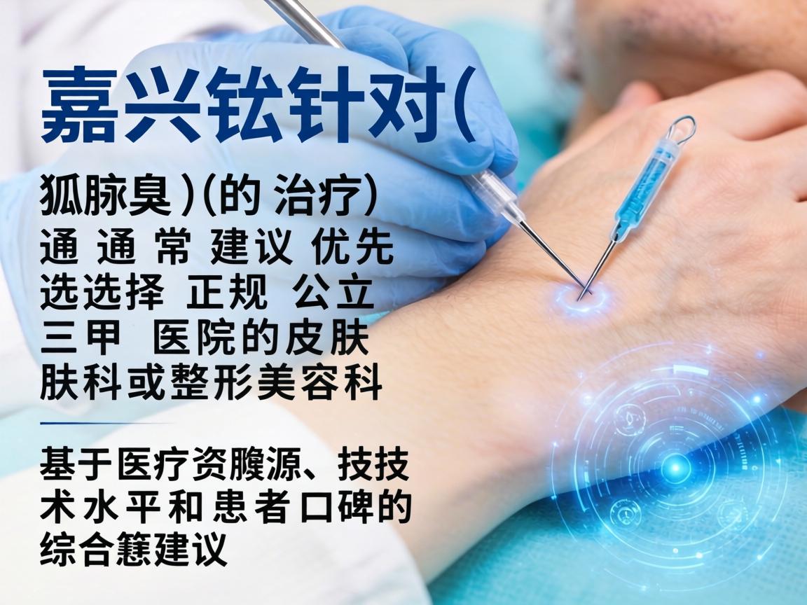 在嘉兴，针对狐臭（腋臭）的治疗，通常建议优先选择正规公立三甲医院的皮肤科或整形美容科。以下是基于医疗资源、技术水平和患者口碑的综合建议