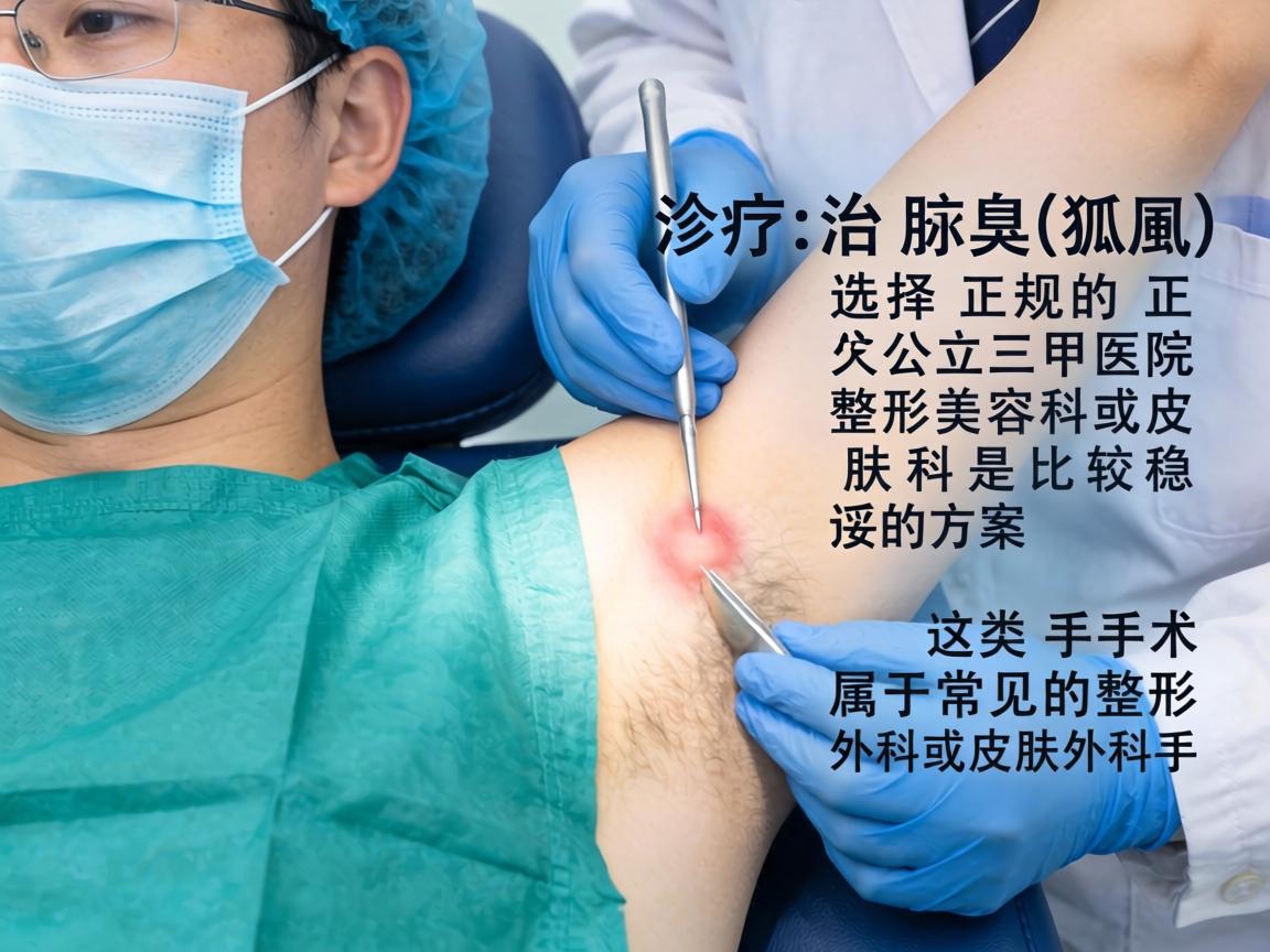 在杭州，治疗腋臭（狐臭）选择正规的公立三甲医院整形美容科或皮肤科是比较稳妥的方案。这类手术属于常见的整形外科或皮肤外科手术