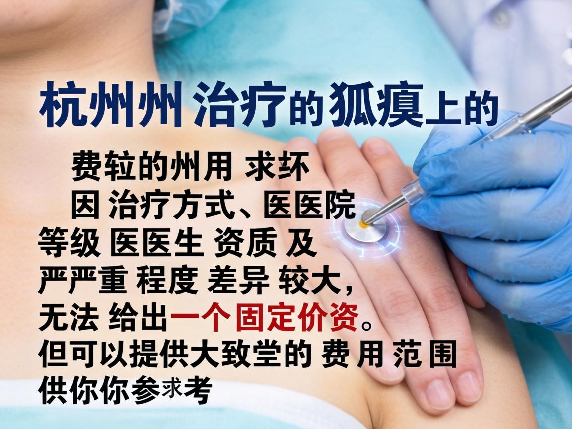 在杭州治疗狐臭的费用因治疗方式、医院等级、医生资质及严重程度差异较大，无法给出一个固定价格，但可以提供大致的费用范围供你参考