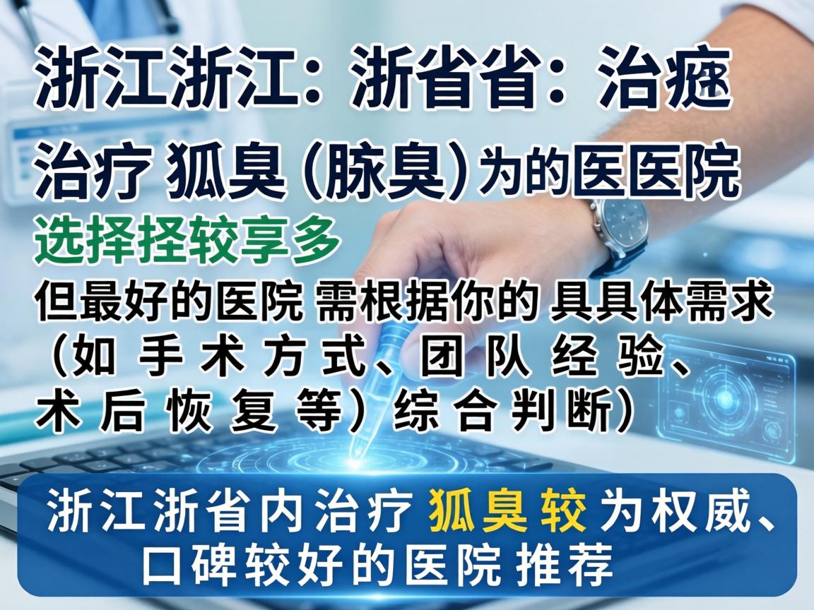 在浙江省，治疗狐臭（腋臭）的医院选择较多，但最好的医院需根据你的具体需求（如手术方式、团队经验、术后恢复等）综合判断。以下是浙江省内治疗狐臭较为权威、口碑较好的医院推荐