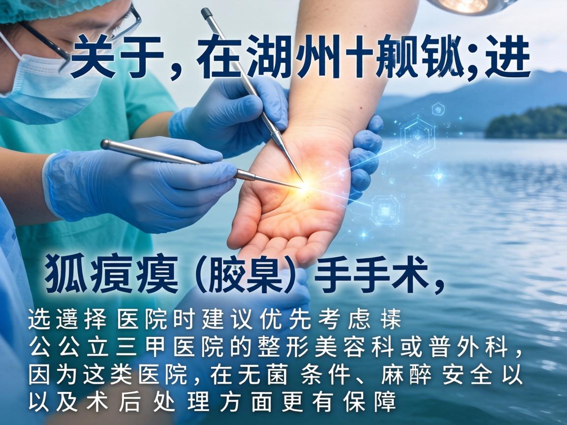 关于在湖州进行狐臭（腋臭）手术，选择医院时建议优先考虑公立三甲医院的整形美容科或普外科，因为这类医院在无菌条件、麻醉安全以及术后处理方面更有保障
