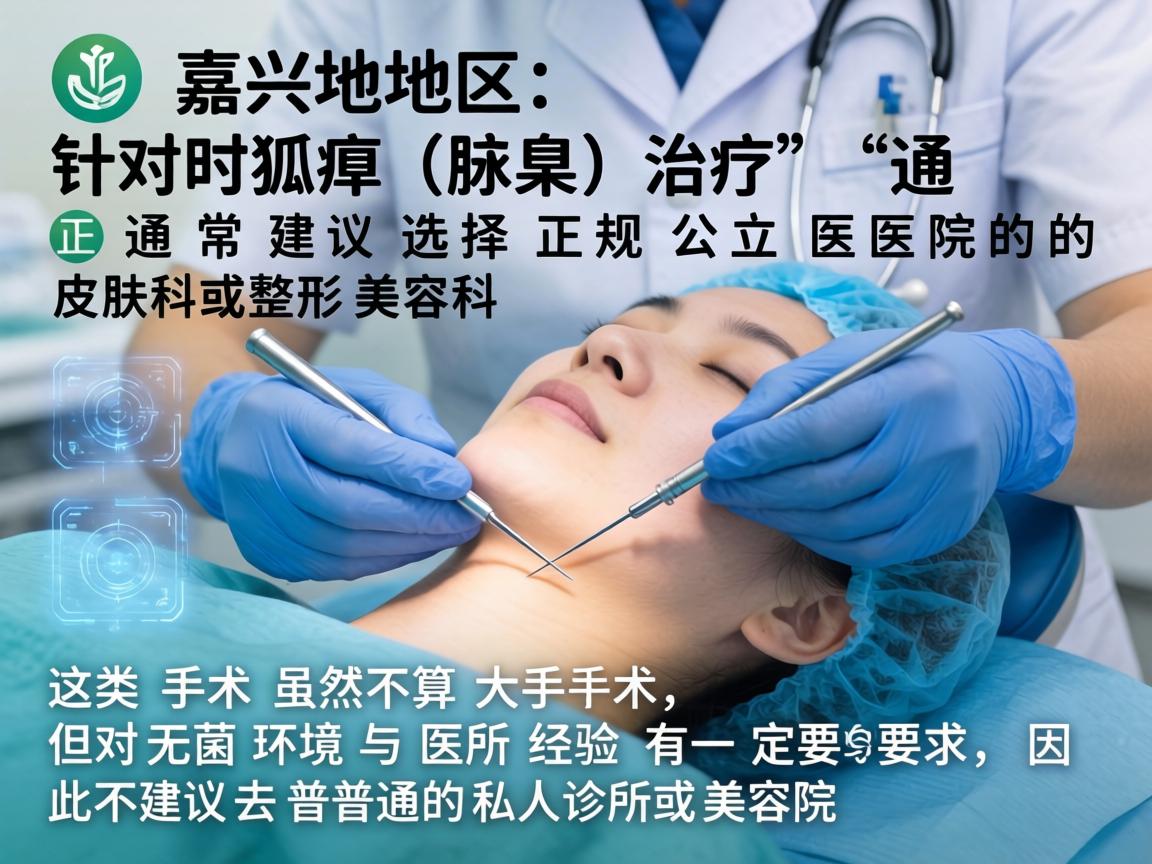 在嘉兴地区，针对狐臭（腋臭）的治疗，通常建议选择正规公立医院的皮肤科或整形美容科。这类手术虽然不算大手术，但对无菌环境和医生经验有一定要求，因此不建议去普通的私人诊所或美容院