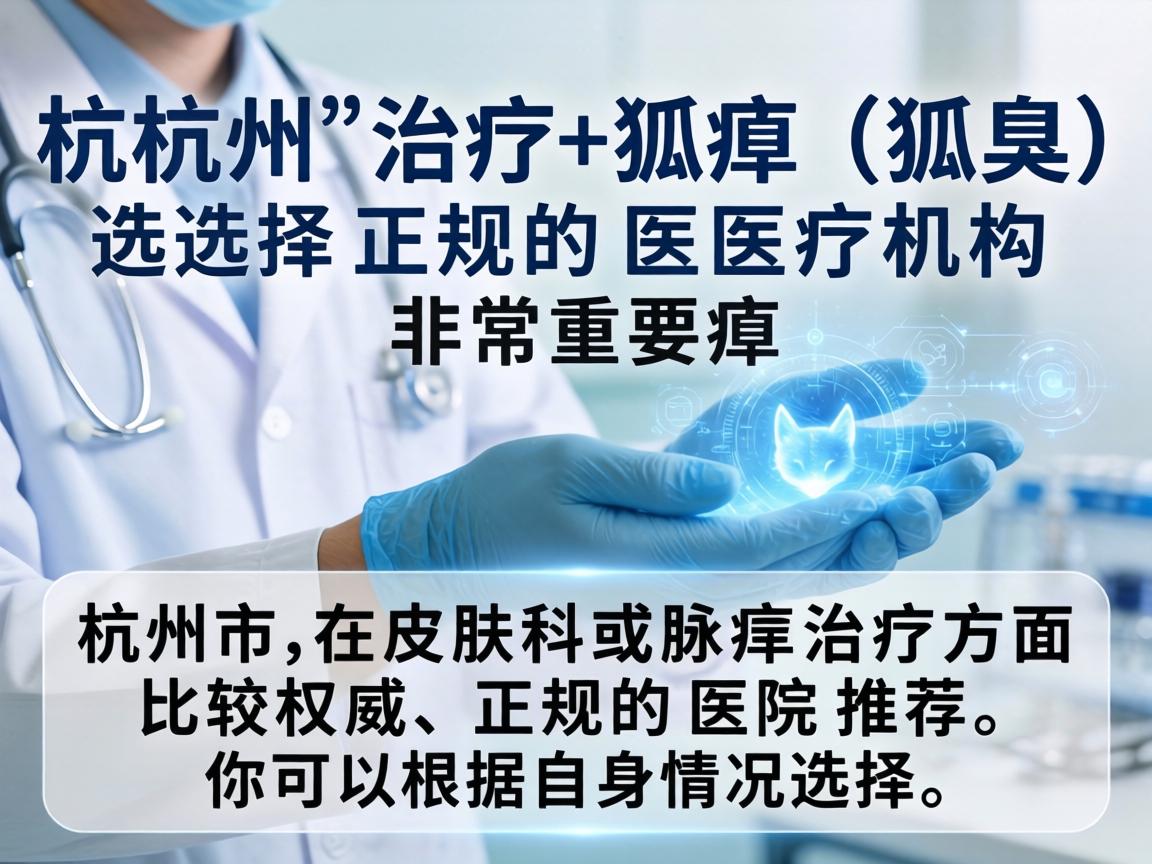 在杭州治疗狐臭（腋臭）选择正规的医疗机构非常重要。以下是杭州市在皮肤科或腋臭治疗方面比较权威、正规的医院推荐，你可以根据自身情况选择