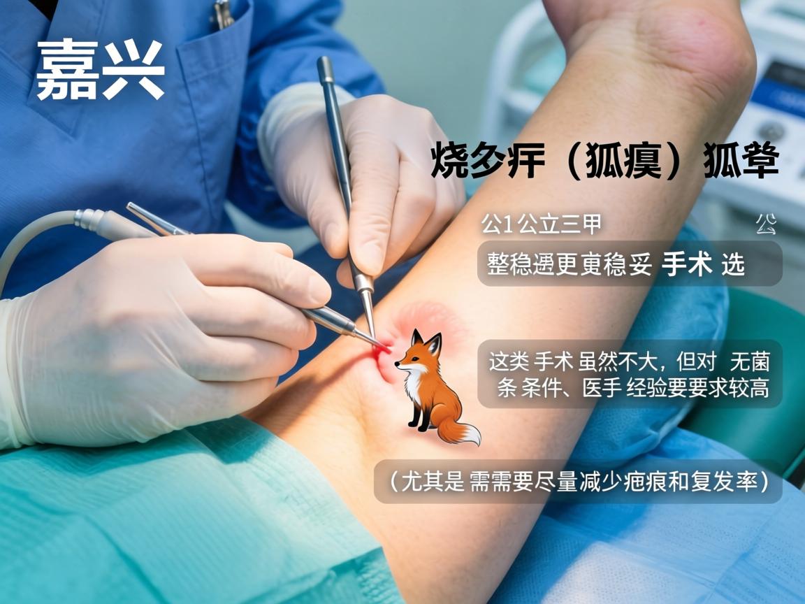 在嘉兴，对于狐臭（腋臭）手术，公立三甲医院的烧伤整形科或普外科通常是更稳妥的选择。这类手术虽然不大，但对无菌条件、医生经验要求较高（尤其是需要尽量减少疤痕和复发率）