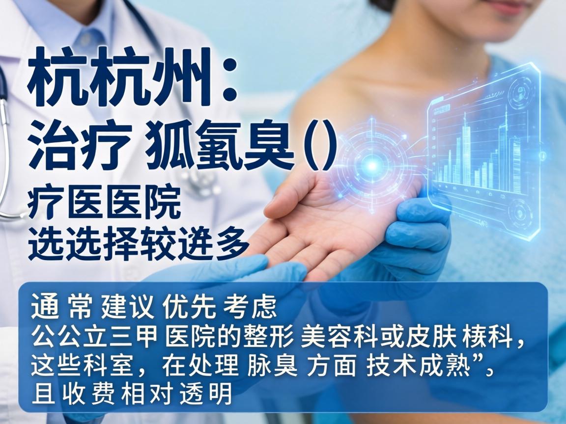 在杭州，治疗腋臭（狐臭）的医院选择较多，通常建议优先考虑公立三甲医院的整形美容科或皮肤科，这些科室在处理腋臭方面技术成熟，且收费相对透明